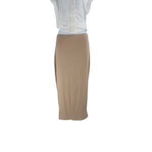 Naked Wardrobe women's maxi skirt beige Size 2X bodycon fit going out office